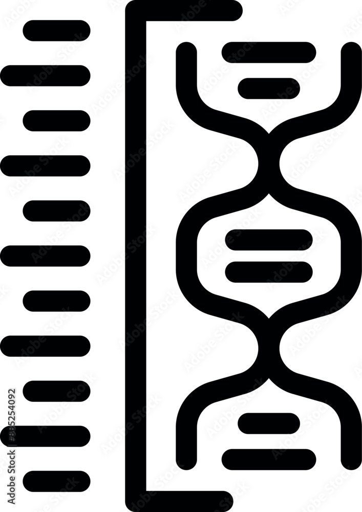 Poster dna structure being analyzed and measured with a ruler
