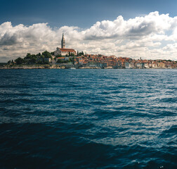 Seaside view on the old town of Rovinj, Croatia