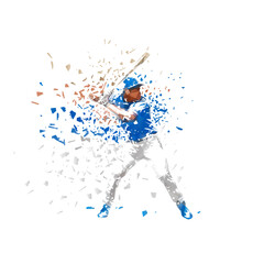 Fototapeta premium Baseball player, batter, isolated vector silhouette