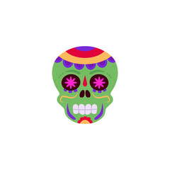 Vector icon for the Day of Death in the form of a colorful skull