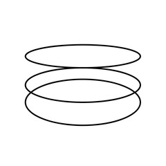 Circle abstraction. Black and white vector illustration.