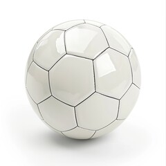 A white soccer ball on white background