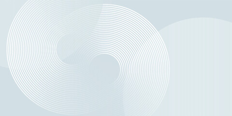 Fototapeta premium White abstract background with geometric shapes. Modern circle lines pattern. Minimal geometric design. Futuristic concept. Suit for cover, poster, banner, brochure, header, presentation, web, flyer