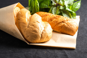 bread on wooden table