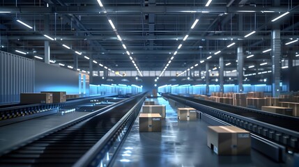 Automated High-Tech Delivery Center with Efficient Package Handling Systems