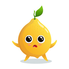 Vector illustration cartoon lemon scared and shocked