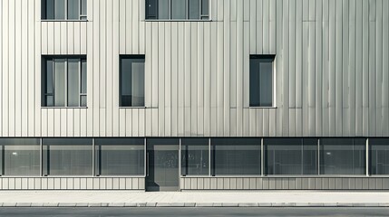 Fototapeta premium A facade with vertical lines of an office img