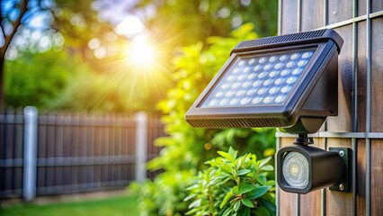 Solar powered LED light with motion sensor for outdoor lighting, solar, power, LED, light