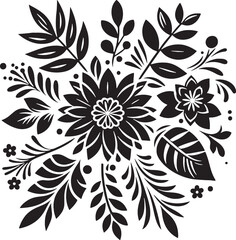 Editable Flower Decoration Elements Silhouette Vector Design
