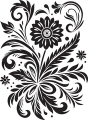 Editable Flower Decoration Elements Silhouette Vector Design