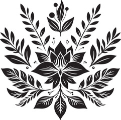 Editable Flower Decoration Elements Silhouette Vector Design