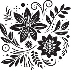 Obraz premium Editable Flower Decoration Elements Silhouette Vector Design