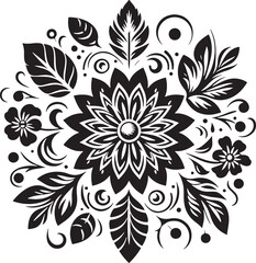 Editable Flower Decoration Elements Silhouette Vector Design