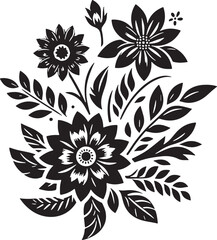 Editable Flower Decoration Elements Silhouette Vector Design
