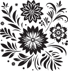 Editable Flower Decoration Elements Silhouette Vector Design
