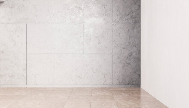 3D render of textured gray and white colored wall