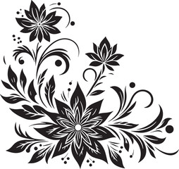 Editable Flower Decoration Elements Silhouette Vector Design
