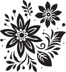 Editable Flower Decoration Elements Silhouette Vector Design