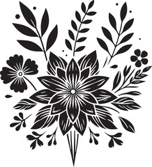 Editable Flower Decoration Elements Silhouette Vector Design