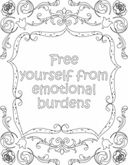 Printable floral coloring page for kids and adults with positive saying for self love and self talk. it helps to succeed and struggle against life to enjoy the tough journey
