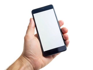 Hand Holding Smartphone With Blank Screen.