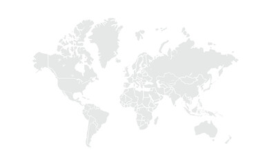 Fototapeta premium World map illustration,isolated on white background for website layouts,background,education, precise,customizable,Travel worldwide,map silhouette backdrop,earth geography, political,reports.