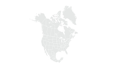 North America map illustration,isolated on white background for website layouts,background,education, precise,customizable,Travel worldwide,map silhouette backdrop,earth geography, political,reports.