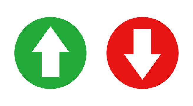 Arrow up and arrow down icon set
