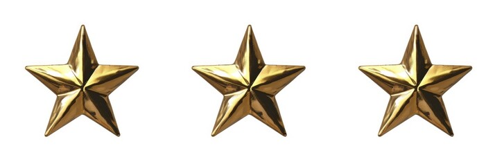 General Stars. American Army Four-Star Rank Military Insignia Isolated