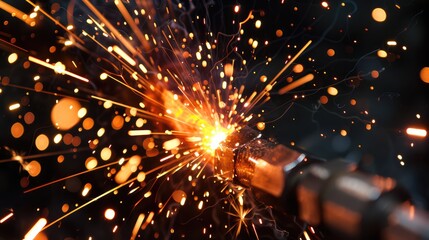 sparks from a grinder