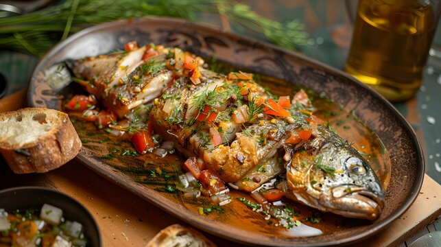 Escabeche is a marinated fish cooked with vinegar