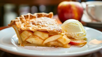 Apple pie is sweet and tender filled picture