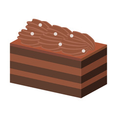 チョコレートの長方形カットケーキ