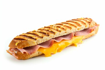 panini sandwich, isol&eacute; sur fond blanc, recette jambon fromage, ia g&eacute;n&eacute;rative
