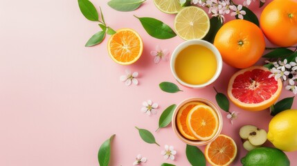 A minimalist flat lay with a clean background, beautifully arranged food items, and perfect lighting