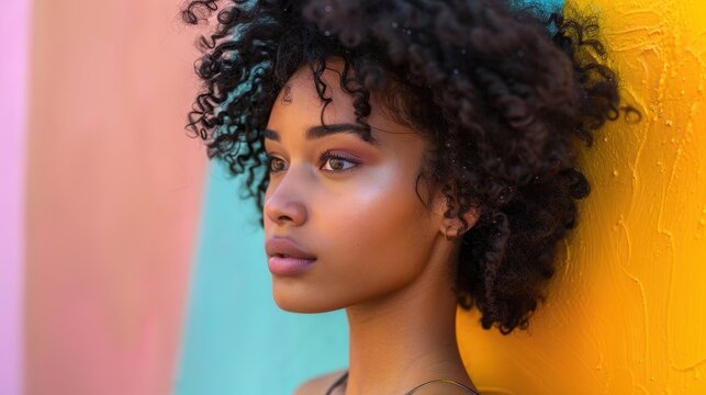 A social media user sharing everyday makeup tips with a colorful pastel background