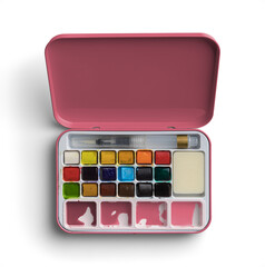 Pink Watercolor Palette with Pink Samples