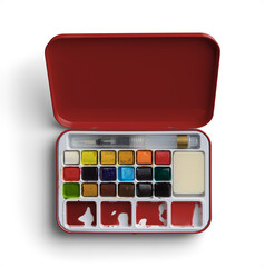 Red Watercolor Palette with Red Samples