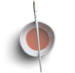 White Ceramic Bowl with Watercolor Brush