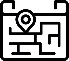 Simple city map is showing the way with a location pin