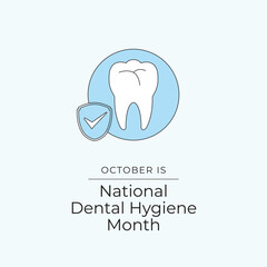 National Dental Hygiene Month vector design template good for celebration usage. Dental Hygiene design. Continuous line. eps 10.
