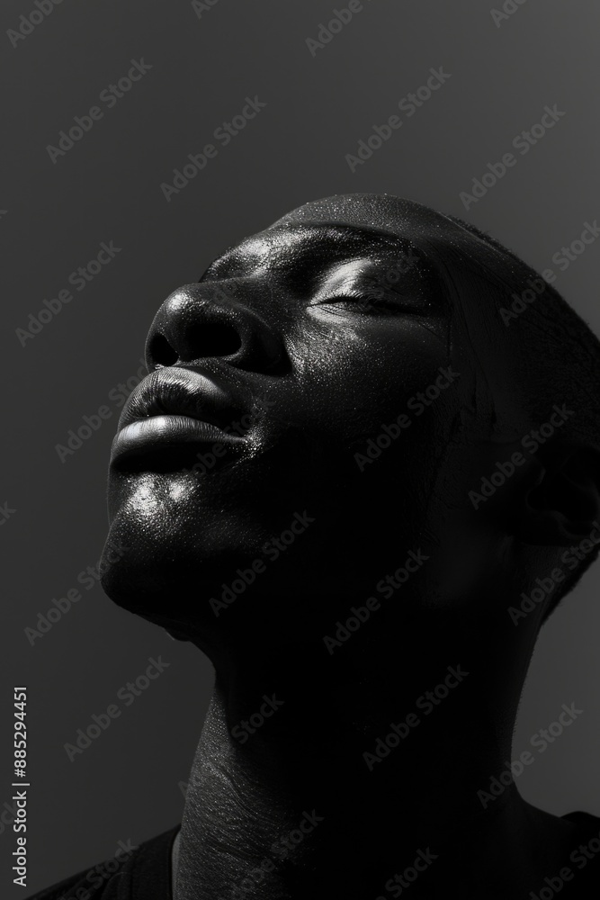 Wall mural black man close up studio portrait