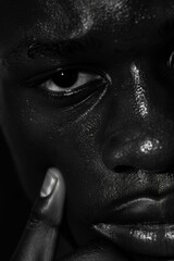Fototapeta premium black man close up studio portrait