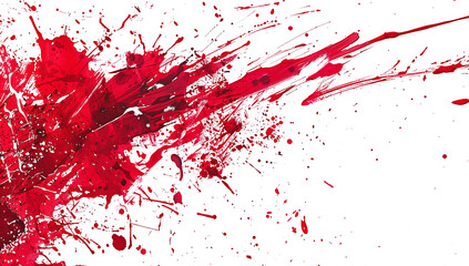 Splattered abstract red paint - creating an intense and dramatic visual effect.