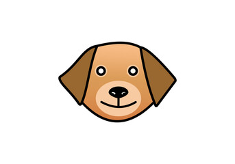 Vector Flat dog head logo icon design.