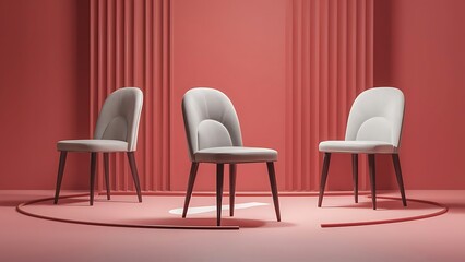 Obraz premium chairs in background Concept of minimalism & installation art. 3d rendering background