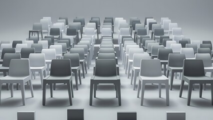 Obraz premium chairs in background Concept of minimalism & installation art. 3d rendering background