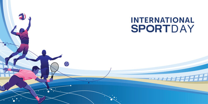Sports Background Vector. International Sports Day Illustration. Graphic Design for the decoration of gift certificates, banners, and flyer