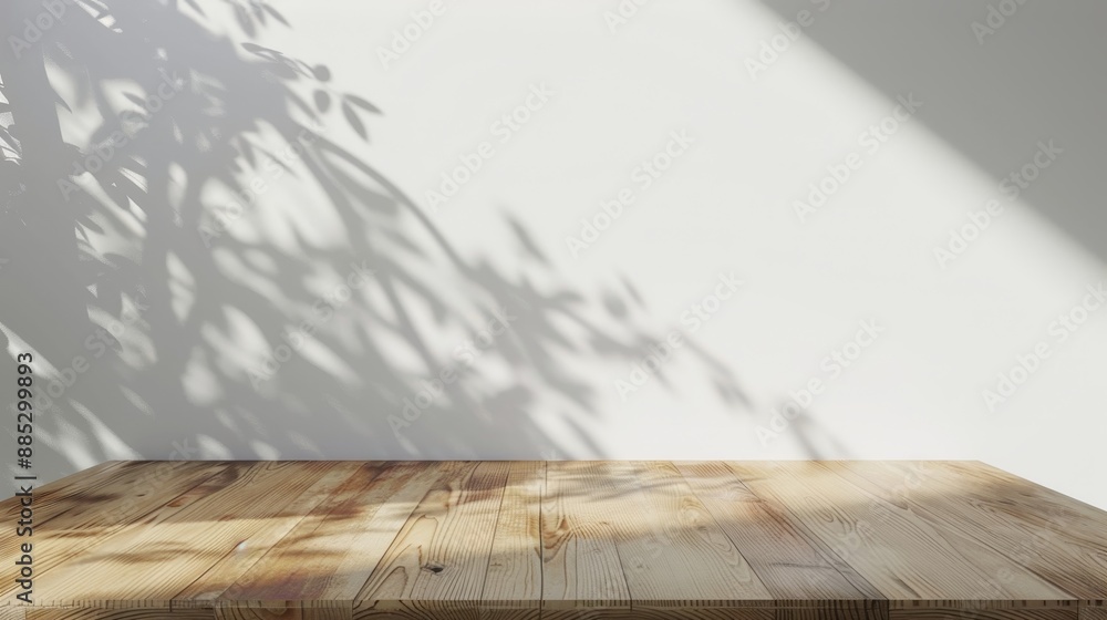 Aufkleber the background is a 3d rendering of an empty natural wooden table counter podium with beautiful wood