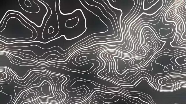 contours Geographic mountain topography vector illustration, Topographic pattern texture, Map on land vector terrain. Elevation graphic contour height lines, Topographic map, 4k animation background